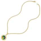 Viva Green Vitrail Austrian Crystal Gold Tone Pendant