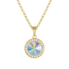 Viva Aurora Borealis Austrian Crystal Gold Tone Pendant