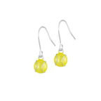 Anyone for Tennis Yellow Enamel Drop Pierced Earrings
