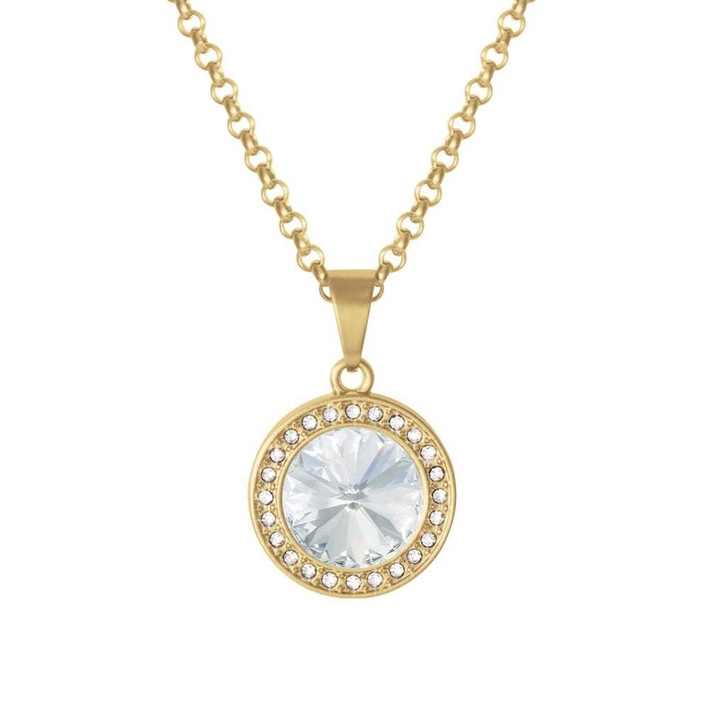 Viva Clear Austrian Crystal Gold Tone Pendant