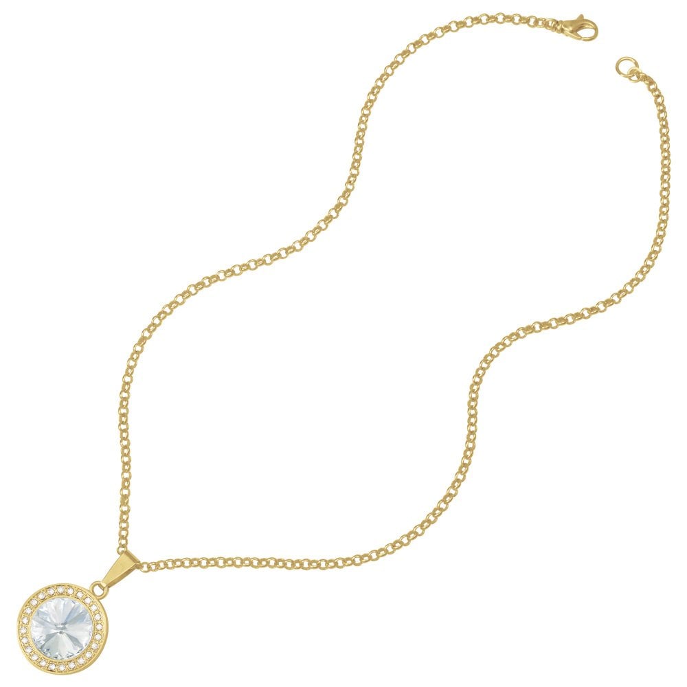 Viva Clear Austrian Crystal Gold Tone Pendant