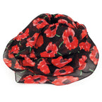 Forever Poppy Red and Black Multi Coloured Pure Silk Scarf