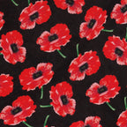 Forever Poppy Red and Black Multi Coloured Pure Silk Scarf