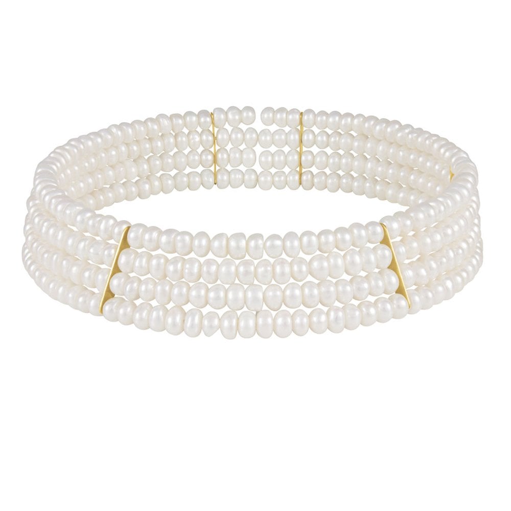 Princess Freshwater Pearl Gold Tone Choker Necklace