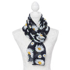 Delightful Daisy White and Black Multi Coloured Pure Silk Scarf