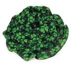 Irish Shamrock Green and Black Multi Coloured Pure Silk Scarf