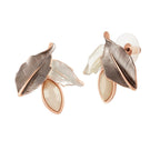 Vitality Natural Enamel Rose Gold Tone Drop Pierced Earrings