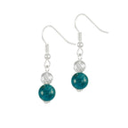 Debutante Apatite Semi Precious Silver Tone Drop Pierced Earrings