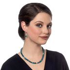 Debutante Apatite Semi Precious Silver Tone Drop Pierced Earrings