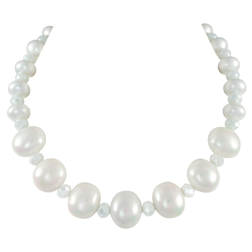 Highgrove White Shell Pearl and Crystal Statement Necklace