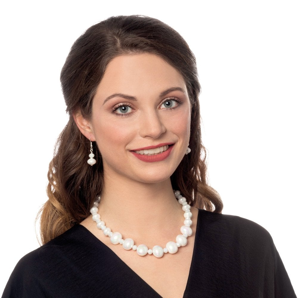 Highgrove White Shell Pearl and Crystal Statement Necklace