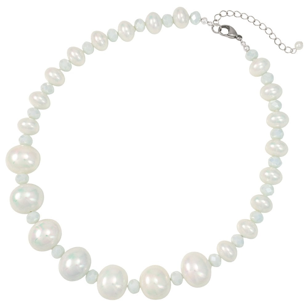 Highgrove White Shell Pearl and Crystal Statement Necklace