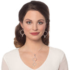 Infinito Silver and Aurora Borealis Crystal Drop Hoop Earrings