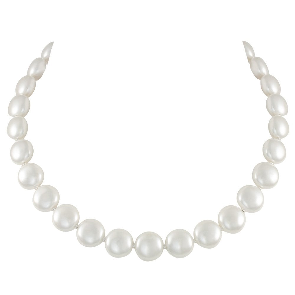 Duchy White Shell Pearl Silver Tone Necklace