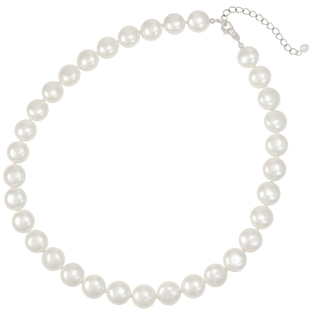 Duchy White Shell Pearl Silver Tone Necklace