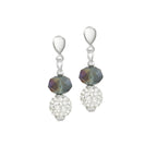 Majestic Dark Silver Crystal Drop Clip On Earrings