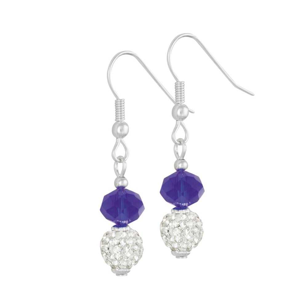 Majestic Royal Blue Crystal Drop Pierced Earrings