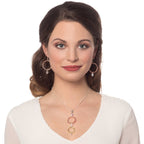 Infinito Rose Gold and Aurora Borealis Crystal Drop Hoop Clip On Earrings