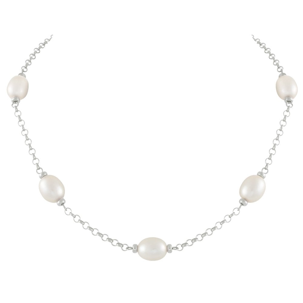 Doyenne White Freshwater Pearl Sterling Silver Necklace