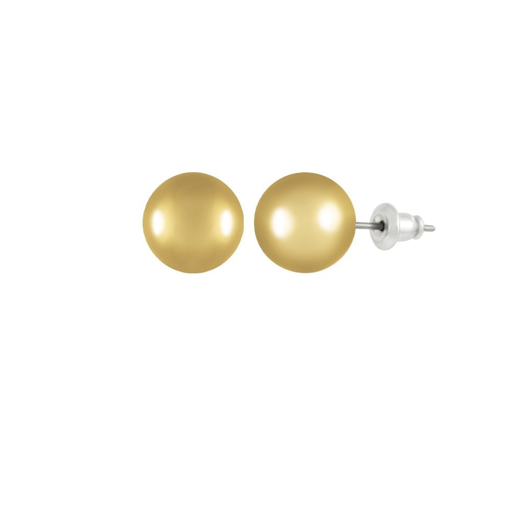 Belvoir 10mm High Gloss Gold Tone Classic Ball Stud Pierced Earrings