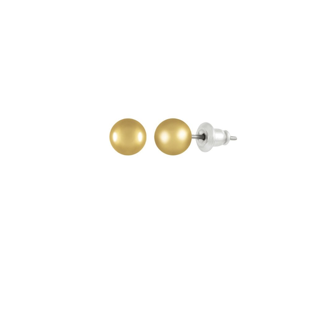 Belvoir 6mm High Gloss Gold Tone Classic Ball Stud Pierced Earrings
