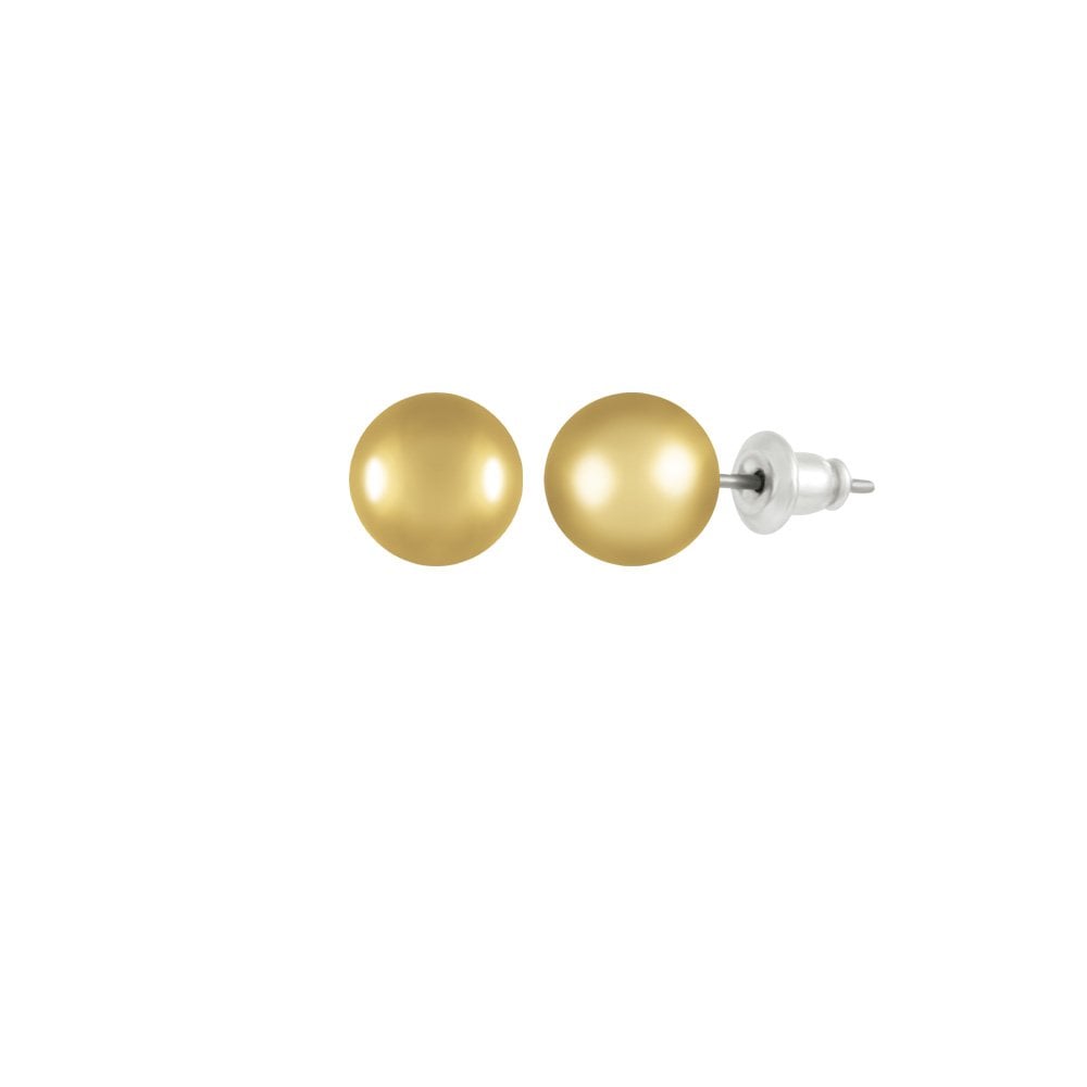 Belvoir 8mm High Gloss Gold Tone Classic Ball Stud Pierced Earrings