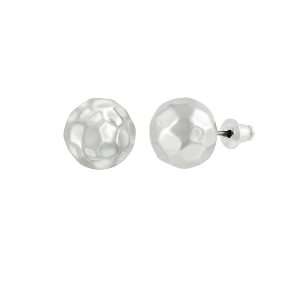 Beaufort Dappled Silver Tone Stud Pierced Earrings