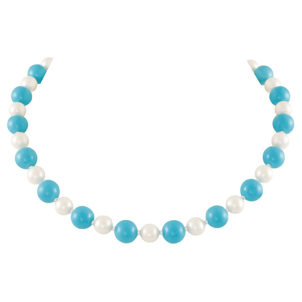 Duet Turquoise and Shell Pearl Necklace