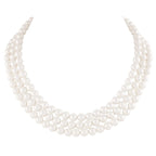Regal Three Strand White Shell Pearl Necklace