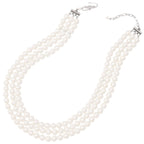 Regal Three Strand White Shell Pearl Necklace