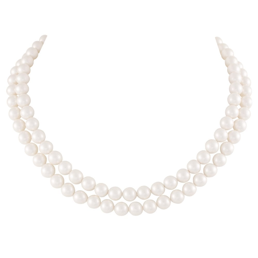 Regal Two Strand White Shell Pearl Necklace