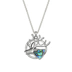Monarch of the Glen Paua Shell Silver Tone Stag Pendant