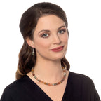 Debutante Rutilated Quartz Semi Precious Beaded Silver Tone Necklace