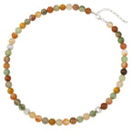 Debutante Rutilated Quartz Semi Precious Beaded Silver Tone Necklace