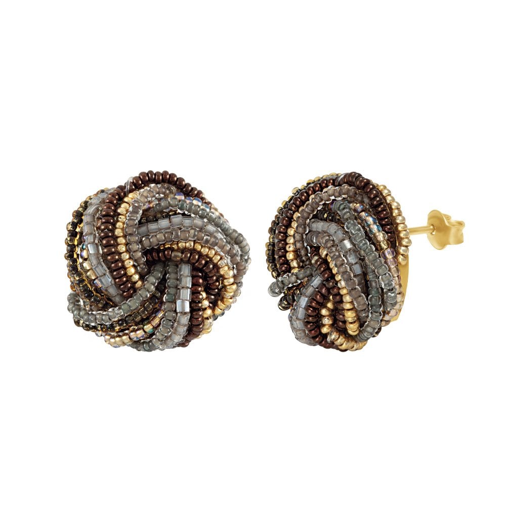 Terra Murano Glass Torsade Pierced Earrings