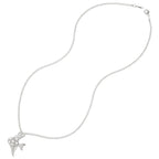 Angelfish Clear Crystal Silver Tone Pendant