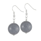 Brazen Grey Mountain Jade Silver Tone Drop Pierced Earrings