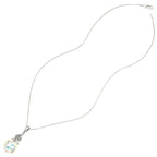 Baroque Aurora Borealis Austrian Crystal Sterling Silver Pendant Necklace