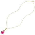Baroque Ruby Austrian Crystal 14ct Gold Vermeil Pendant Necklace