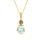 Baroque Aurora Borealis Crystal 14ct Gold Vermeil Pendant Necklace