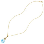 Baroque Aquamarine Crystal 14ct Gold Vermeil Pendant Necklace