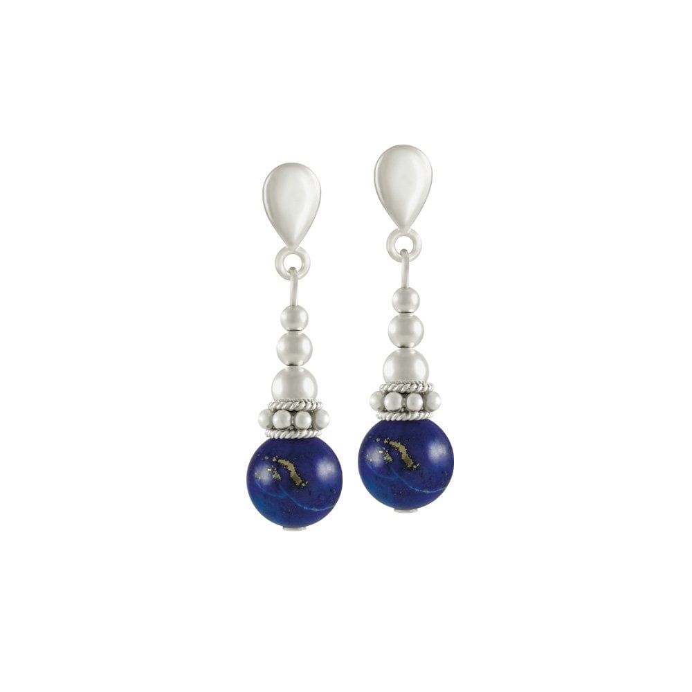 Bella Lapis Lazuli Silver Tone Drop Pierced Earrings