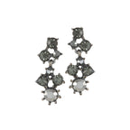 Odessa Smoky Crystal Silver Tone Drop Pierced Earrings
