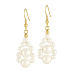 Adorn White Shell Pearl Gold Tone Drop Pierced Earrings