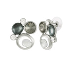 Vivacious Silver Multi Enamel and Crystal Stud Pierced Earrings
