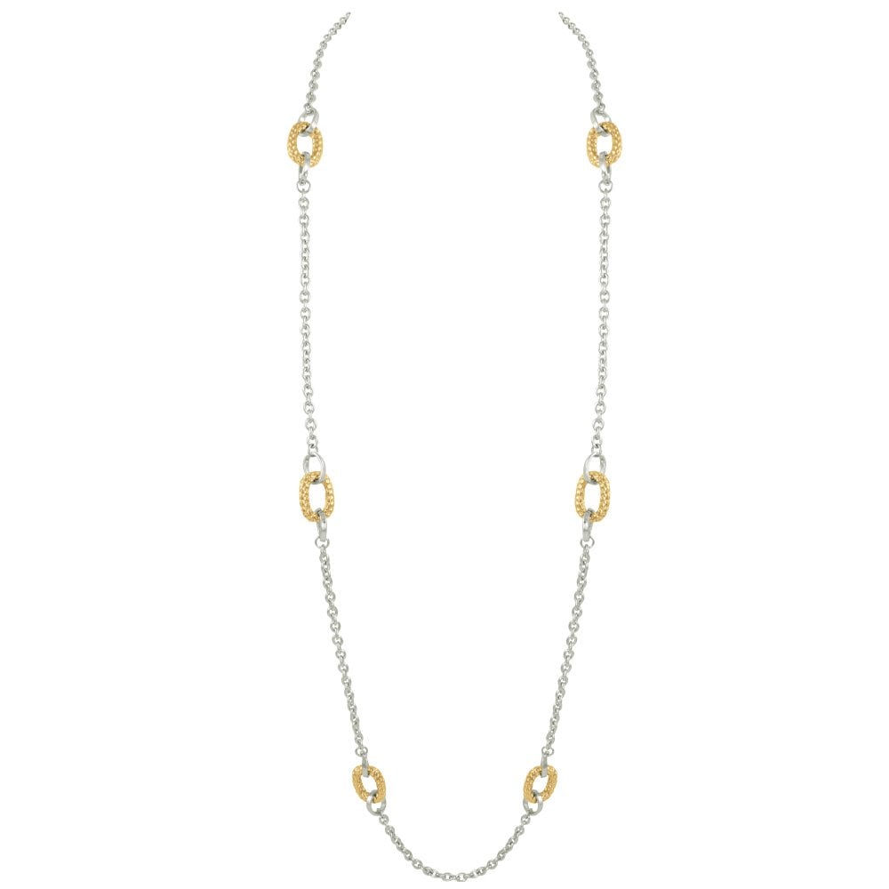 Melrose Two Tone Gold Long Statement Necklace