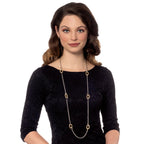 Melrose Two Tone Gold Long Statement Necklace
