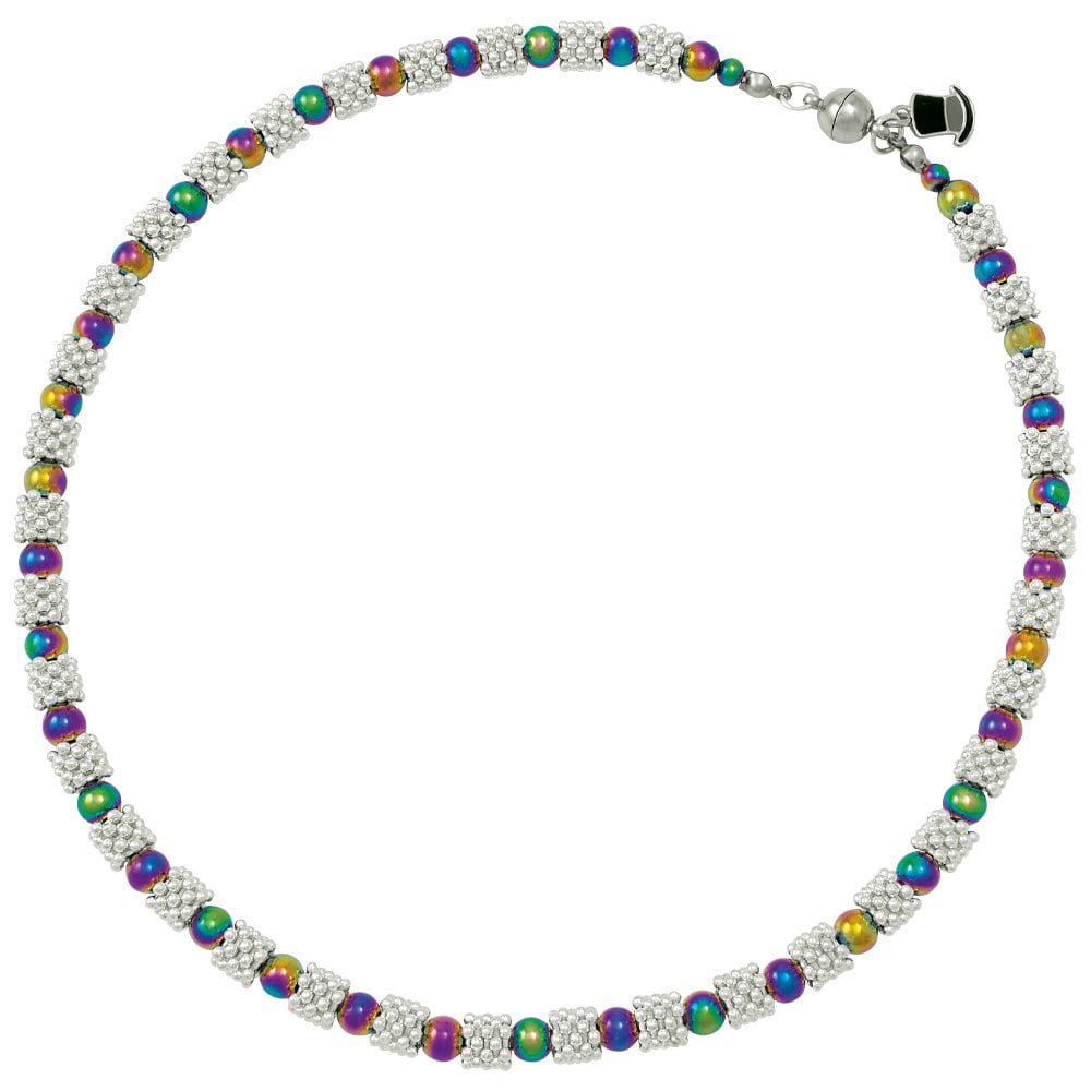 Alchemy Rainbow Hematite Round Beaded Necklace