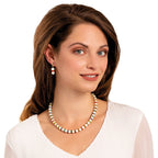 Kaleidoscope Red Crystal Shell Pearl Gold Tone Drop Clip On Earrings