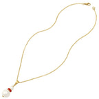 Alpine Red Crystal White Shell Pearl Gold Tone Pendant